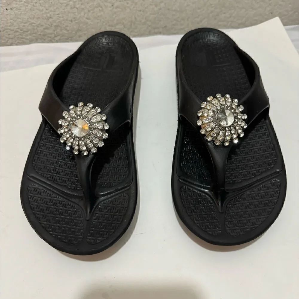 Terox foam flip flops adult size M with rhinestone